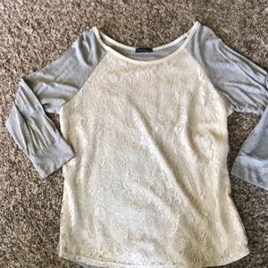 3/4 sleeve lace front top